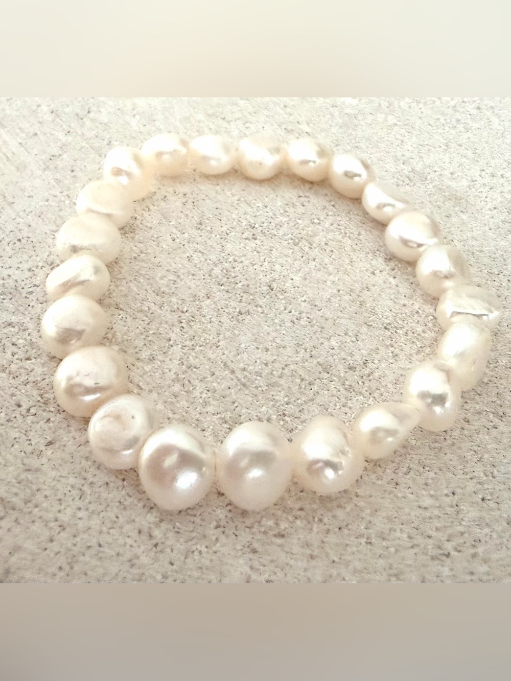 FRESHWATER PEARL Large Baroque Pearl Stretch Bracelet NWOT - Picture 6 of 7